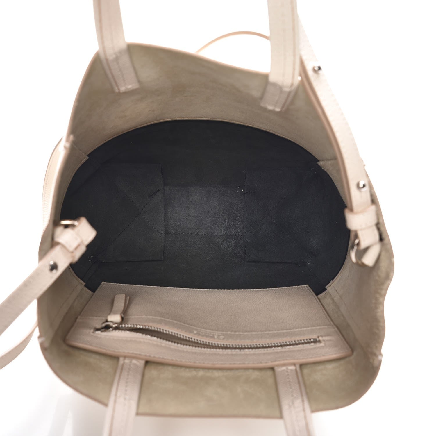 Celine Grained Calfskin Small Vertical Bi-Cabas Cream Black 6 of 7