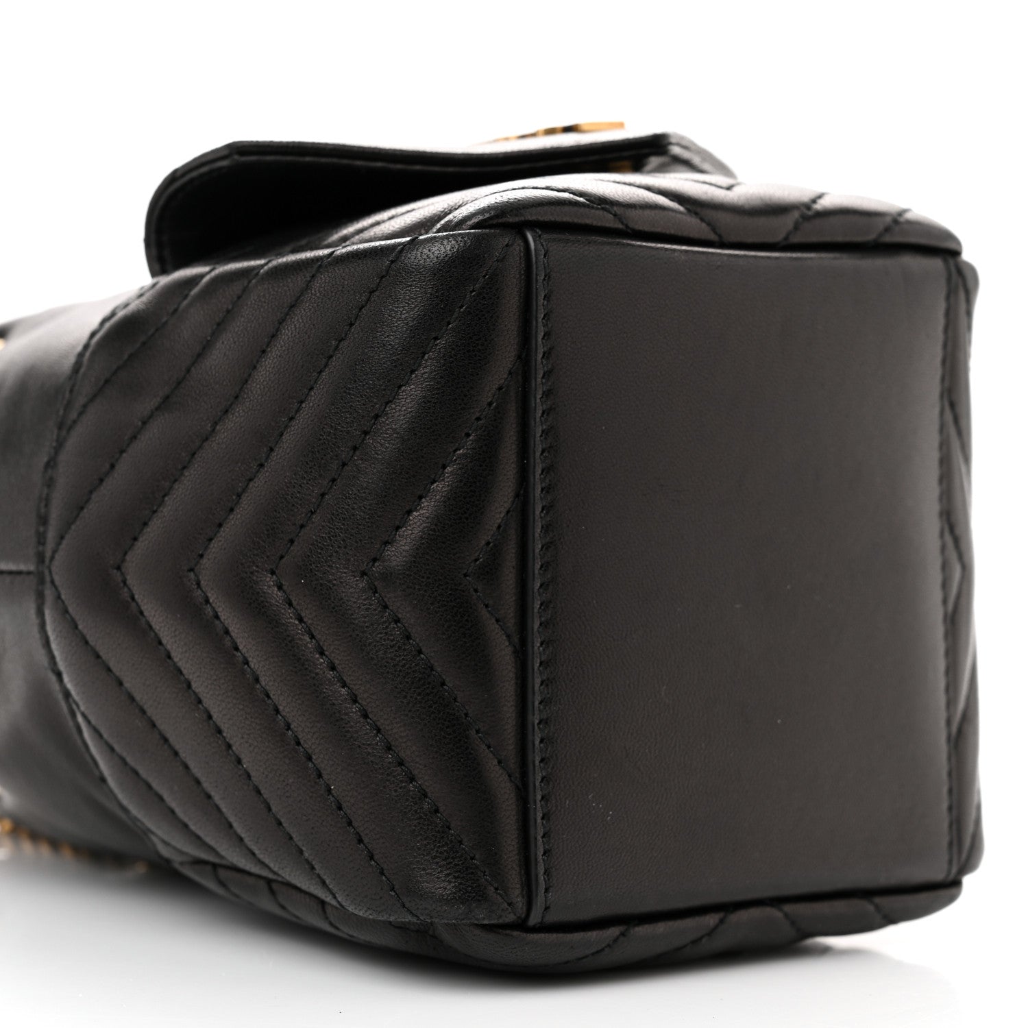 Saint Laurent Lambskin Matelasse Monogram Joe Nano Bucket Bag Black 9 of 12