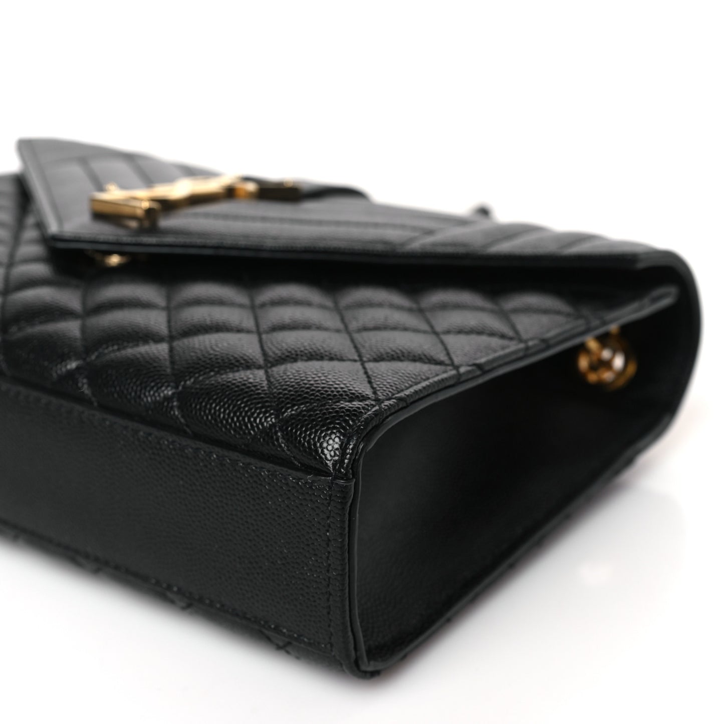 Grain De Poudre Textured Mixed Matelasse Triquilt Medium Monogram Satchel Black
