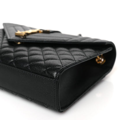 Saint Laurent Grain De Poudre Textured Mixed Matelasse Triquilt Medium Monogram Satchel Black 8 of 8