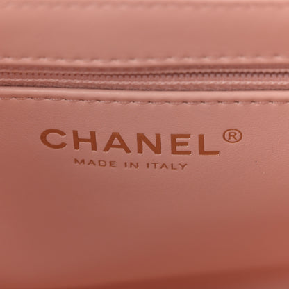Chanel Shiny Aged Calfskin Quilted Nano Kelly Shopper Light Pink 6 of 11