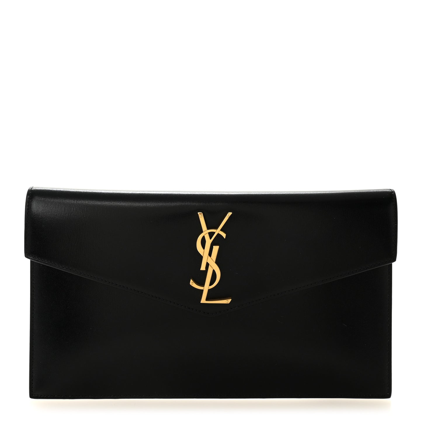 Smooth Shiny Calfskin Monogram Uptown Pouch Black