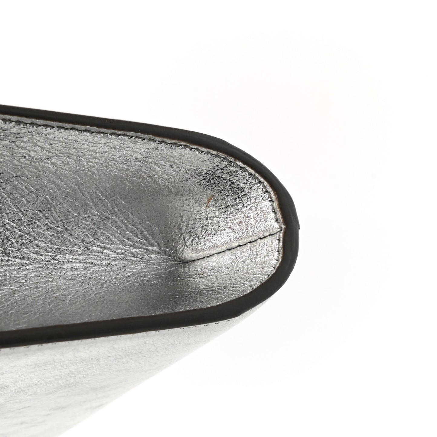 Metallic Calfskin Monogram Large Belle De Jour Clutch Silver