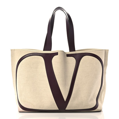 Valentino Garavani Canvas Escape Tote Natural Brown 3 of 18