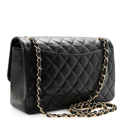 Chanel Caviar Quilted Jumbo Double Flap Black 3 of 10
