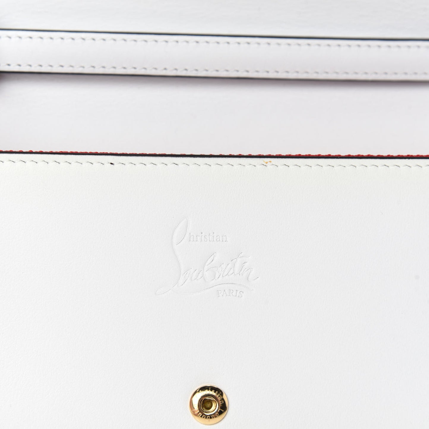 Calfskin Spikes Boudoir Wristlet White