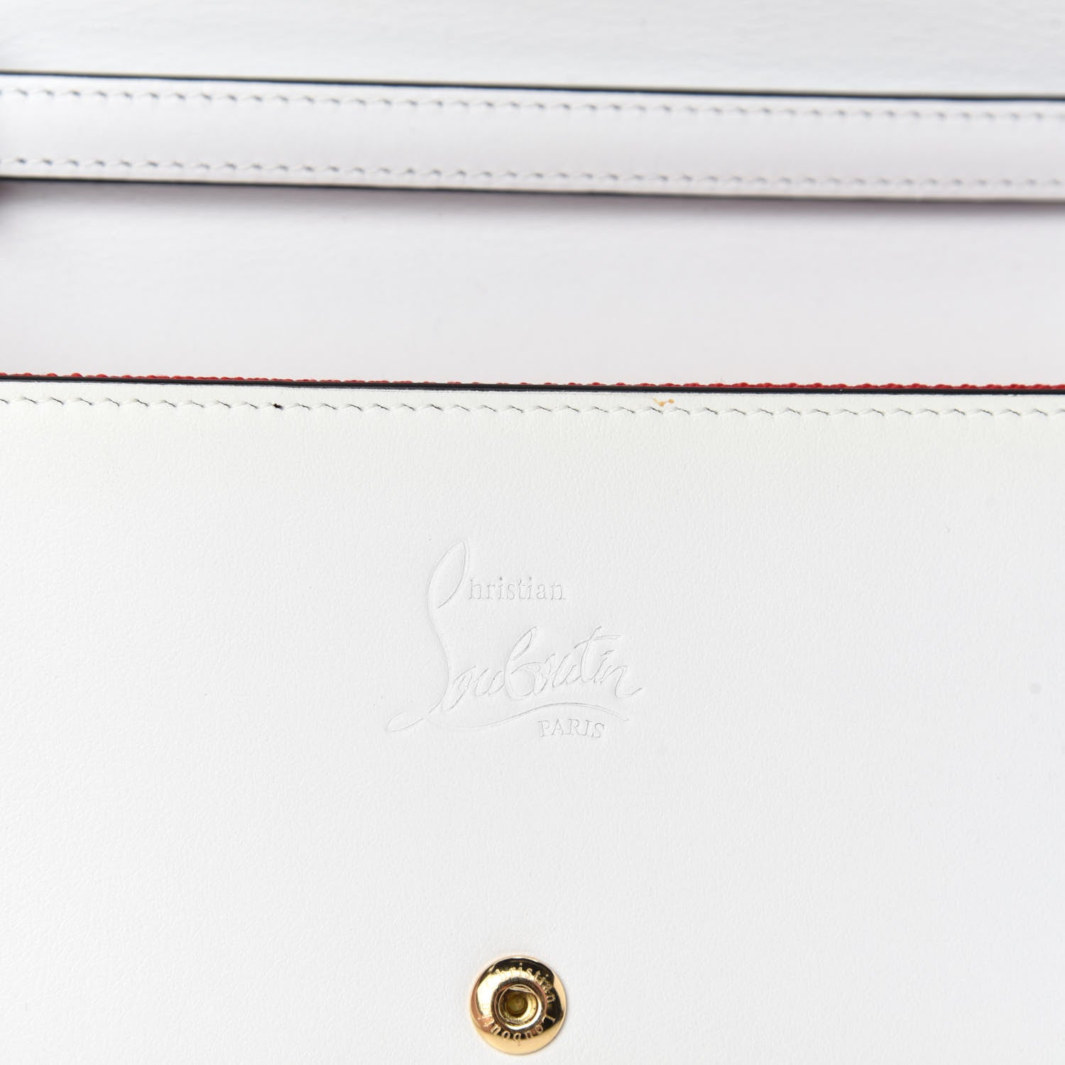 Christian Louboutin Calfskin Spikes Boudoir Wristlet White 6 of 7