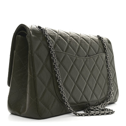Chanel Aged Calfskin Quilted 2.55 Reissue 227 Flap Dark Green 3 of 11