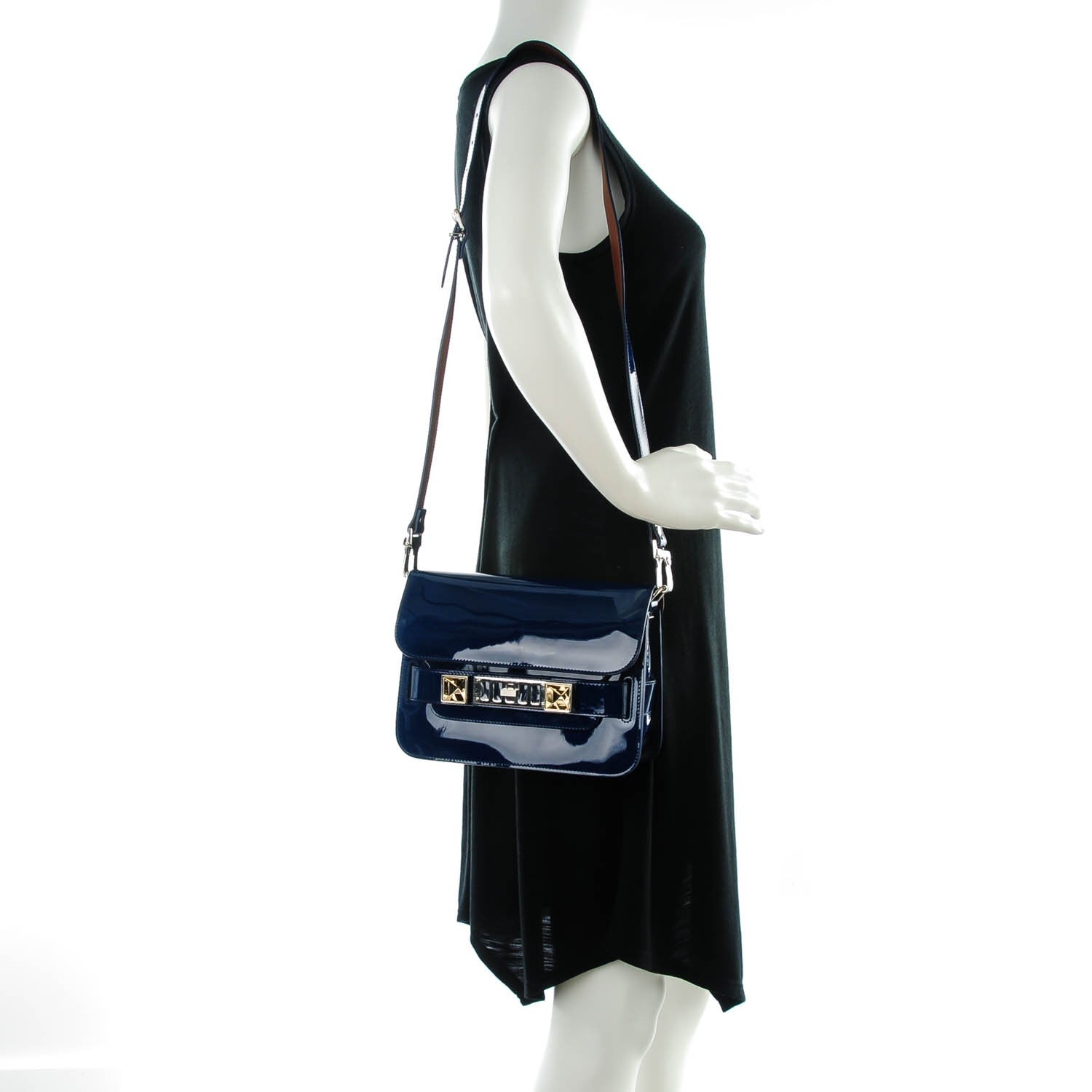 Proenza Schouler Patent Mini PS11 Classic Shoulder Bag Cadet Blue 2 of 10