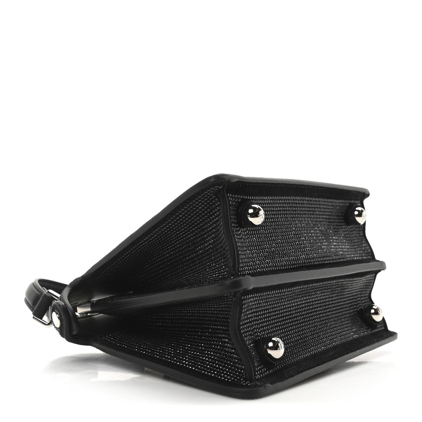 Crystal Shiny Nappa FF Petite Peekaboo I SEE U Satchel Black