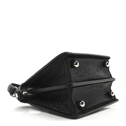 Fendi Crystal Shiny Nappa FF Petite Peekaboo I SEE U Satchel Black 4 of 10