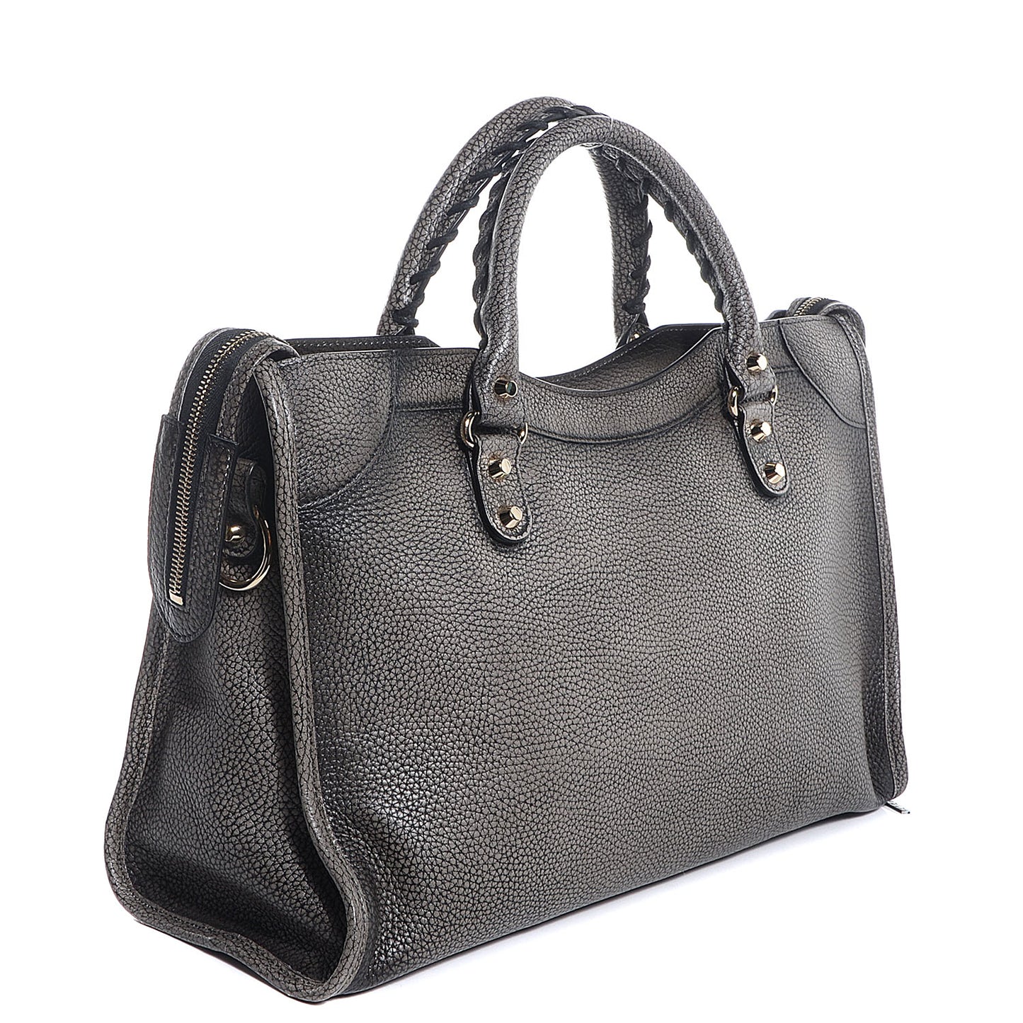 Grained Calfskin Classic Gold Hardware City Ombre Grey Gradient