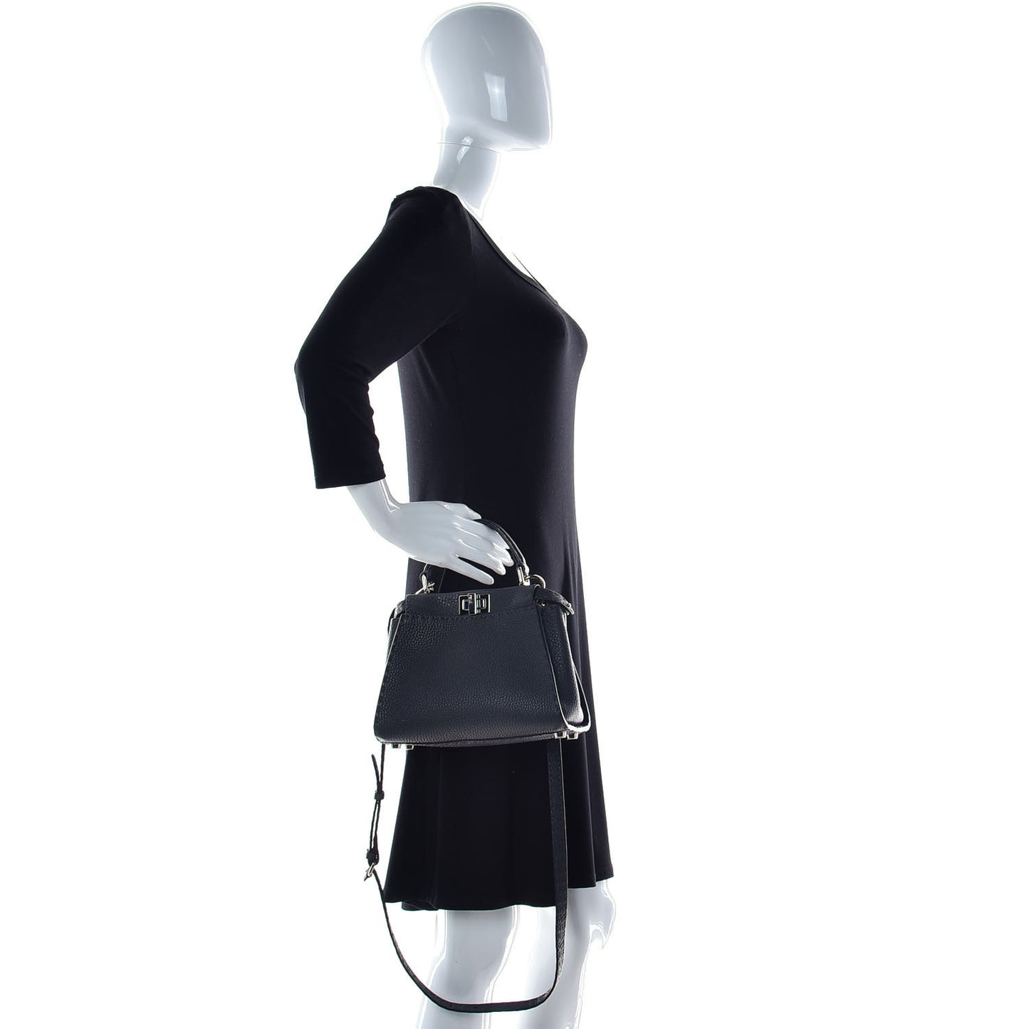 Cuoio Romano Selleria Bi-Color Mini Peekaboo Iconic Satchel Asfalto Latte