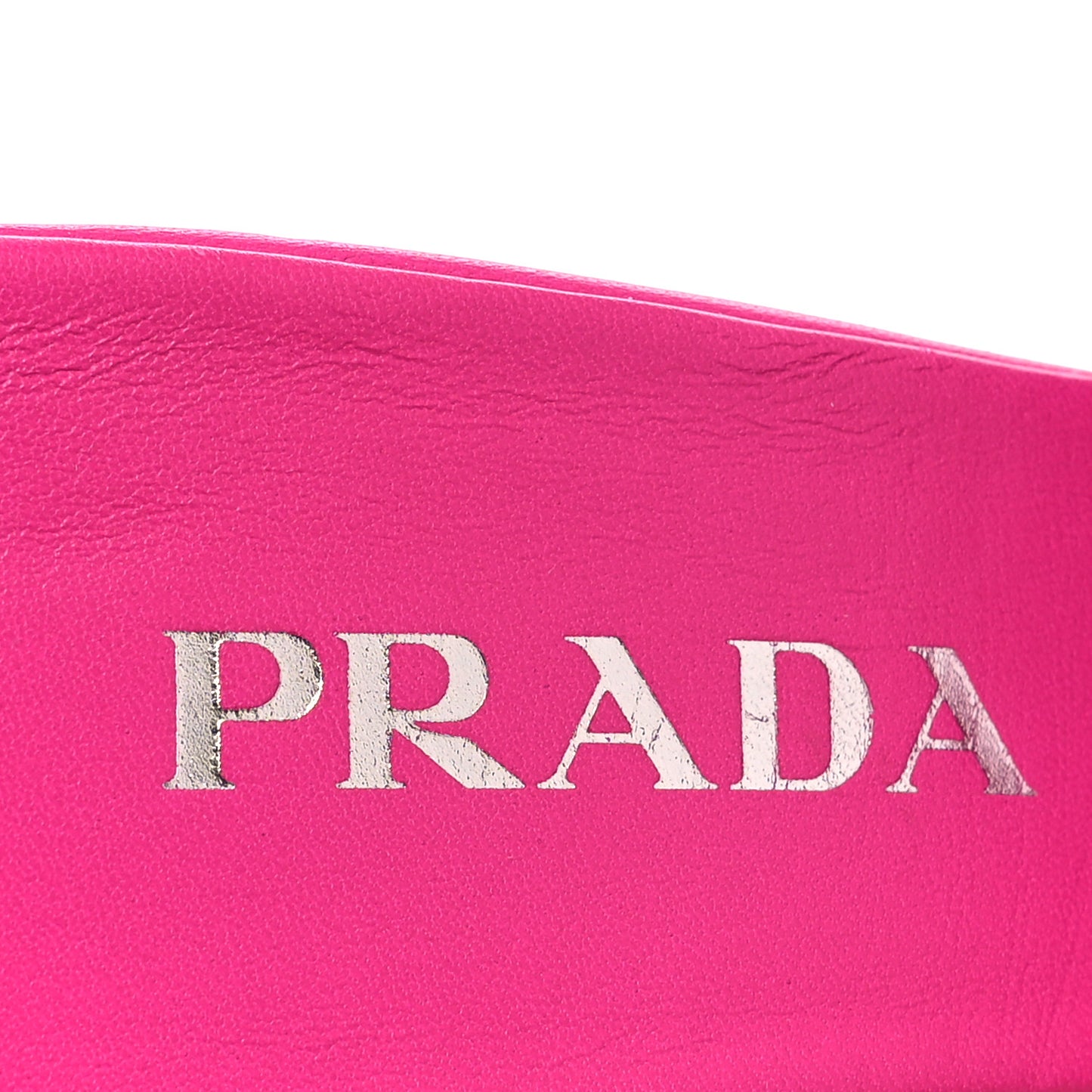 Nappa Soft Padded Metal Triangle Logo 65mm Slide Sandals 37 Begonia Fluo