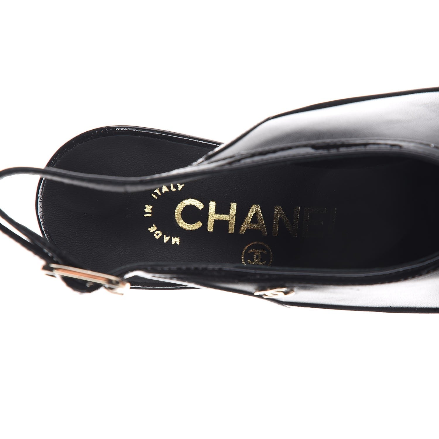 Chanel Patent Lambskin CC Bow Slingback Pumps 35.5 Black 7 of 9