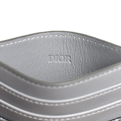 Christian Dior Calfskin CD Diamond Canvas Card Holder Grey 6 of 8