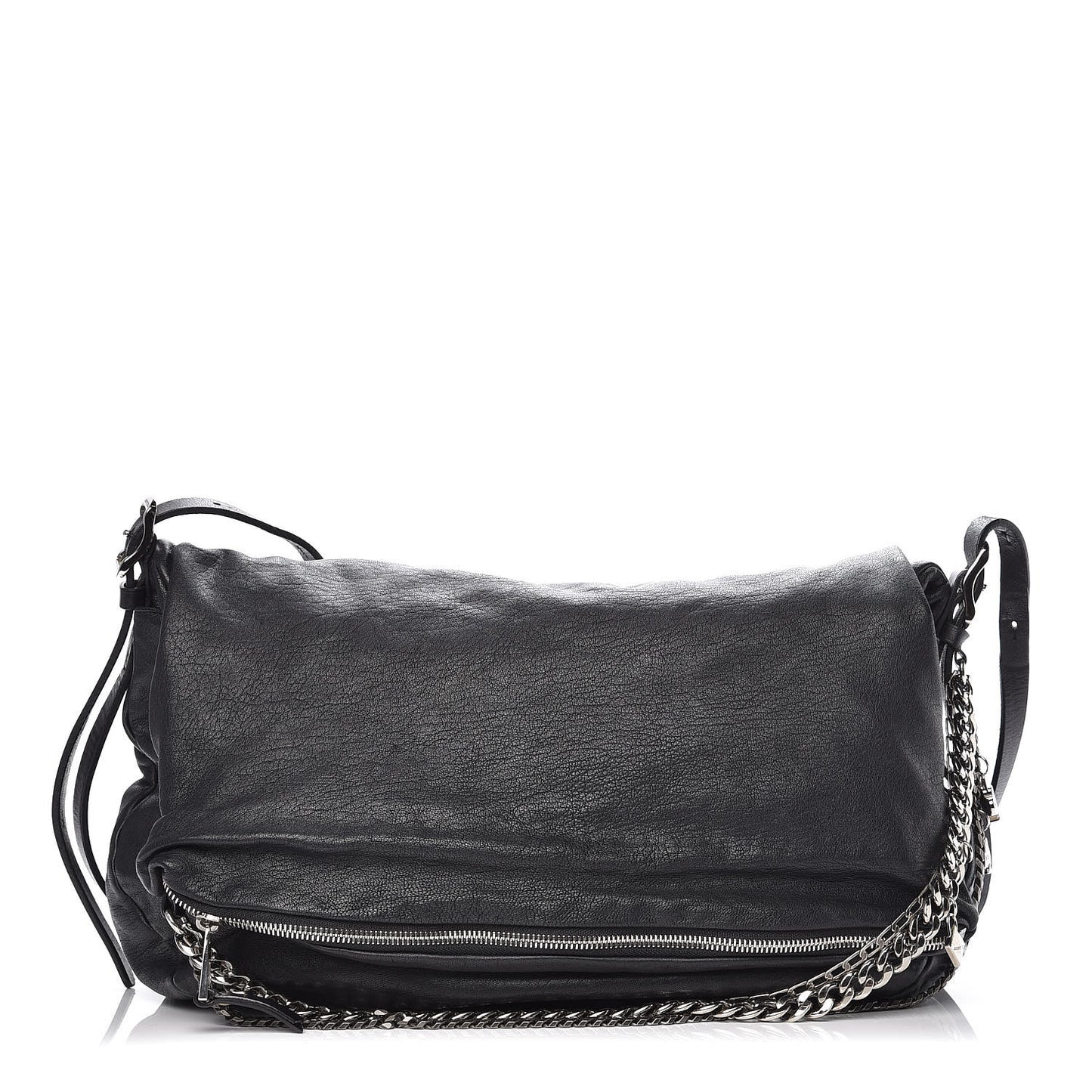 Lambskin Large Biker Hobo Black