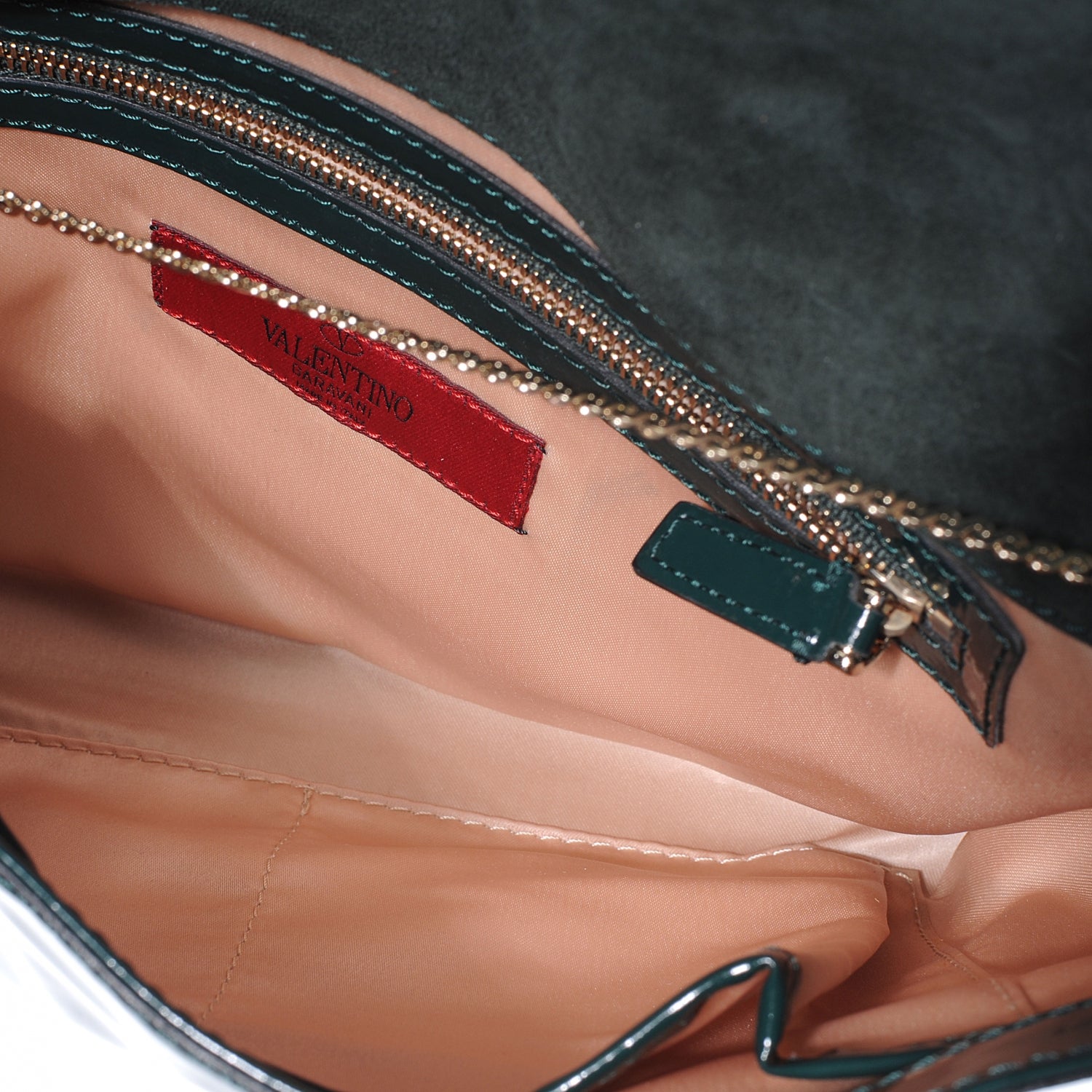 Valentino Garavani Patent Lacca Bow Clutch Dark Green 5 of 8