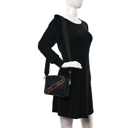 Fendi Vitello King FF Lines Embossed Lock Chain 1974 Diagonal Medium Camera Case Black 2 of 9