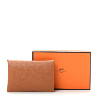 Hermes Epsom Calvi Card Case Gold 7 of 7