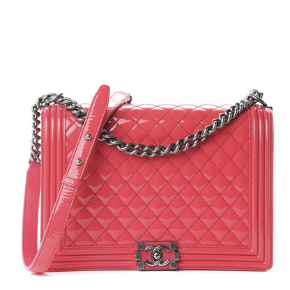 Chanel Patent Quilted Large Boy Flap Pink 1 of 9