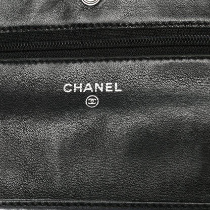 Chanel Patent Quilted Wallet On Chain WOC Black 6 of 12