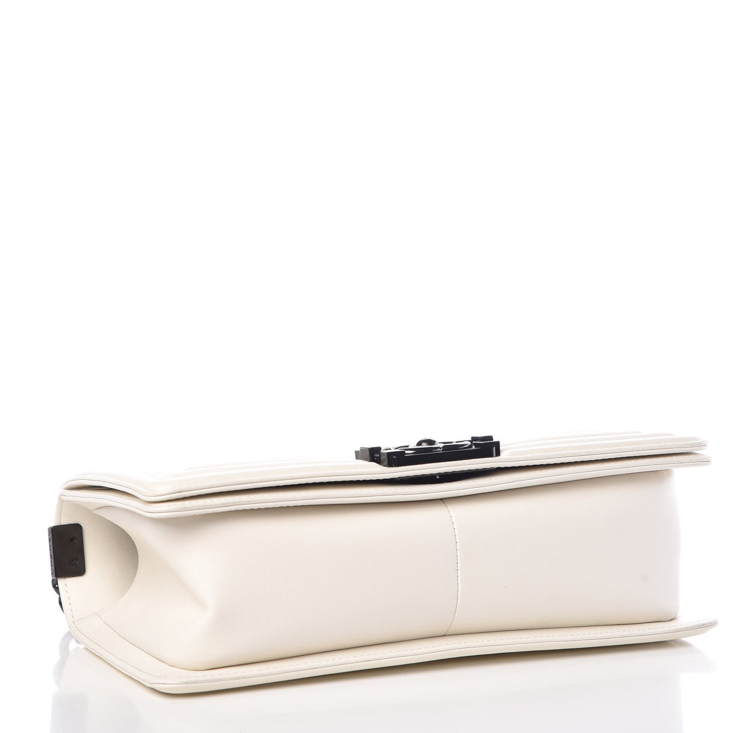 Calfskin Quilted Medium Boy Flap White