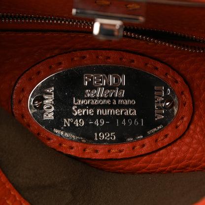Fendi Cuoio Romano Selleria Mini Peekaboo Iconic Satchel Dark Orange 15 of 21
