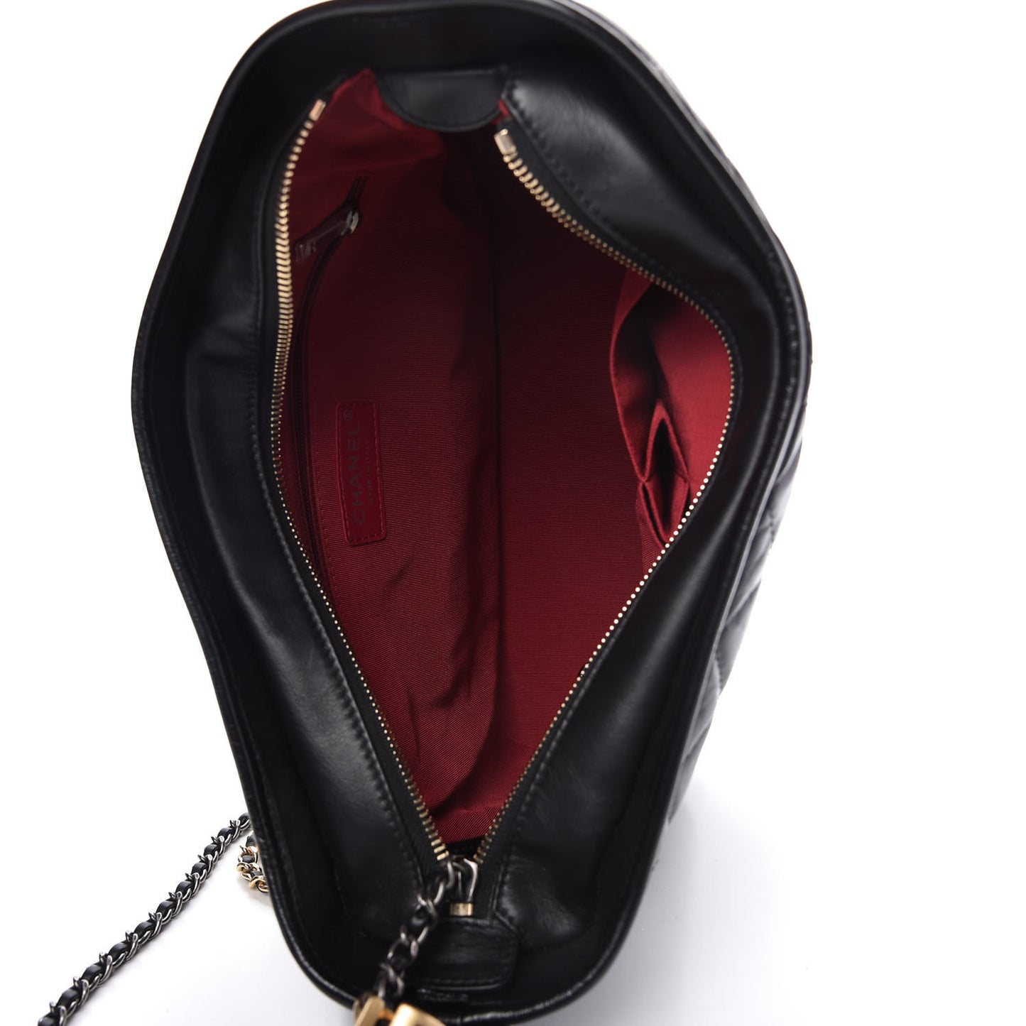 Aged Calfskin Quilted Medium Gabrielle Hobo Black
