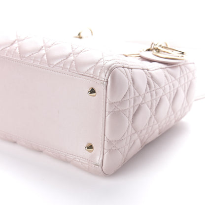 Christian Dior Pearly Lambskin Cannage Medium Lady Dior Lotus 9 of 9