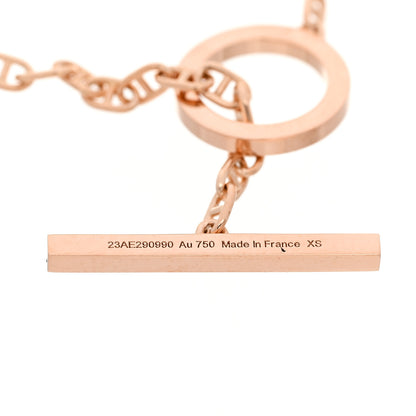Hermes 18K Rose Gold Diamond Chaine D'Ancre Contour Bracelet XS 5 of 6