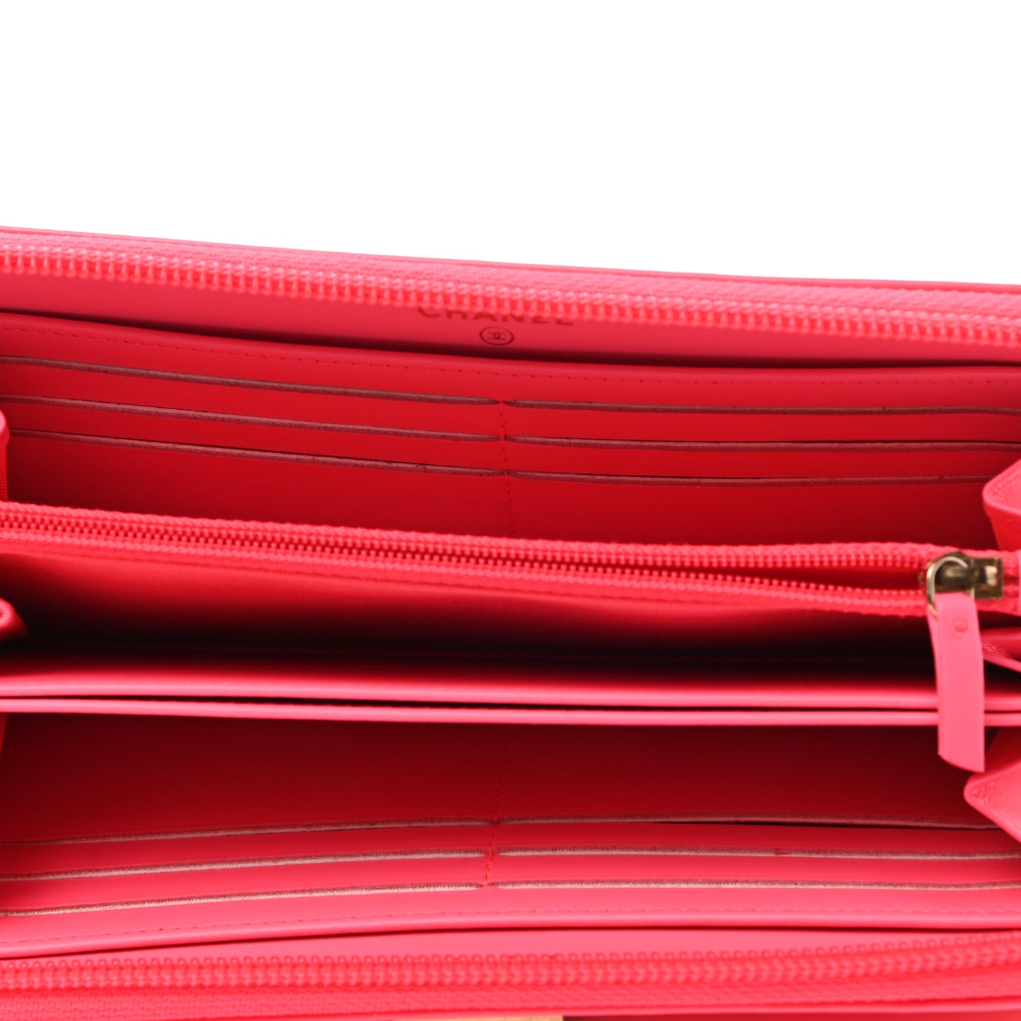 Patent Quilted Boy Zip Around Wallet Pink