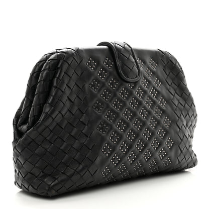 Bottega Veneta Nappa Intrecciato Studded The Lauren 1980 Clutch Black 3 of 6