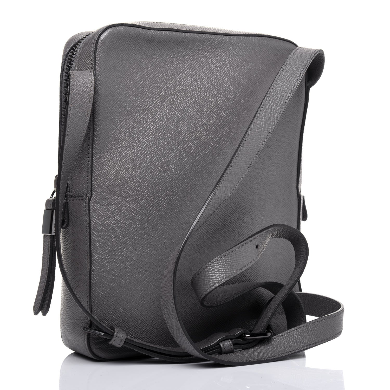 Burberry Calfskin Messenger Bag Grey 3 of 16