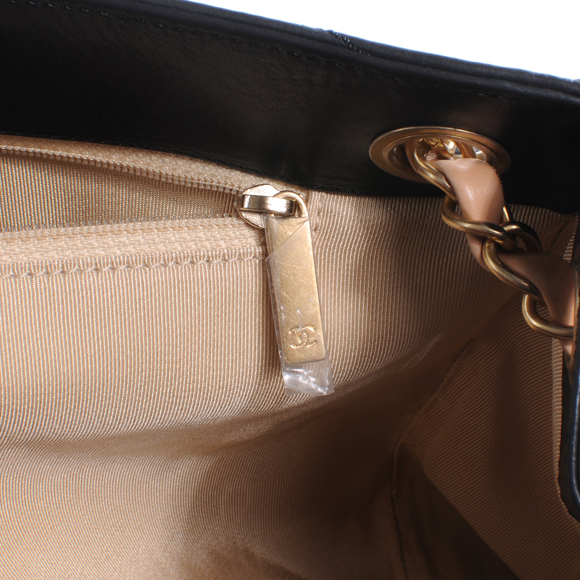 Chanel Calfskin Chevron Gabrielle Tote Black 7 of 10