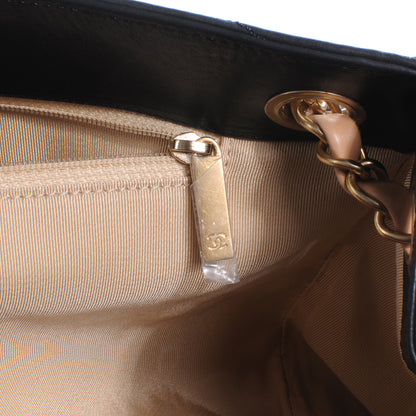 Chanel Calfskin Chevron Gabrielle Tote Black 7 of 10