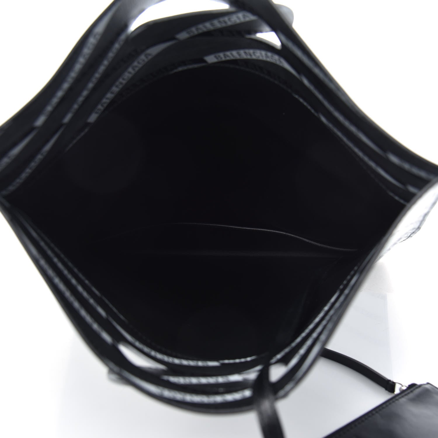Balenciaga Metallic Calfskin Losange Monogram Plastic Bag Shopper S Silver Black White 5 of 9