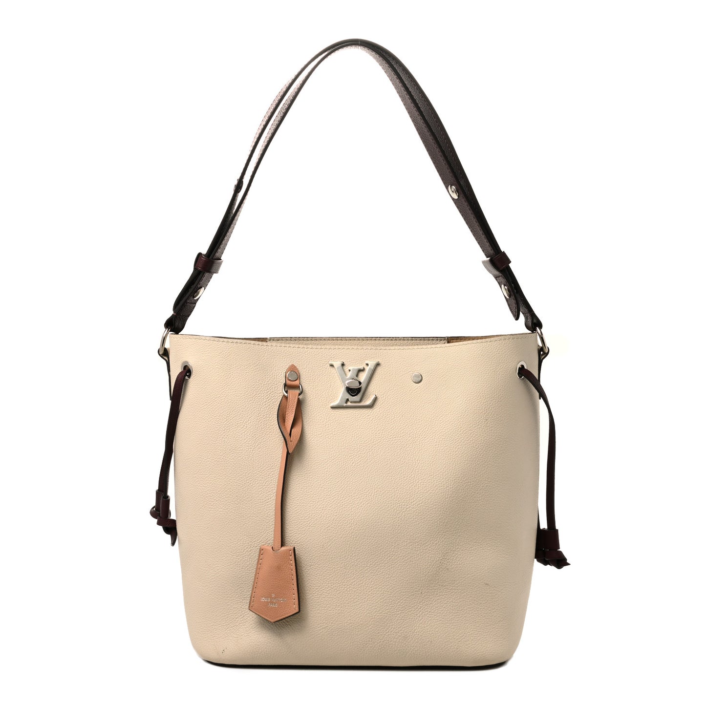 Calfskin Lockme Bucket Soie Quartz Calla