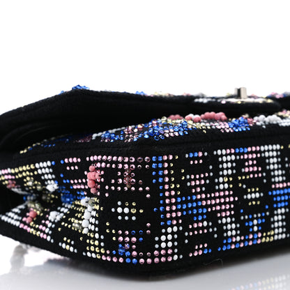 Chanel Crystal Tweed CC Medium Double Flap Black 9 of 10