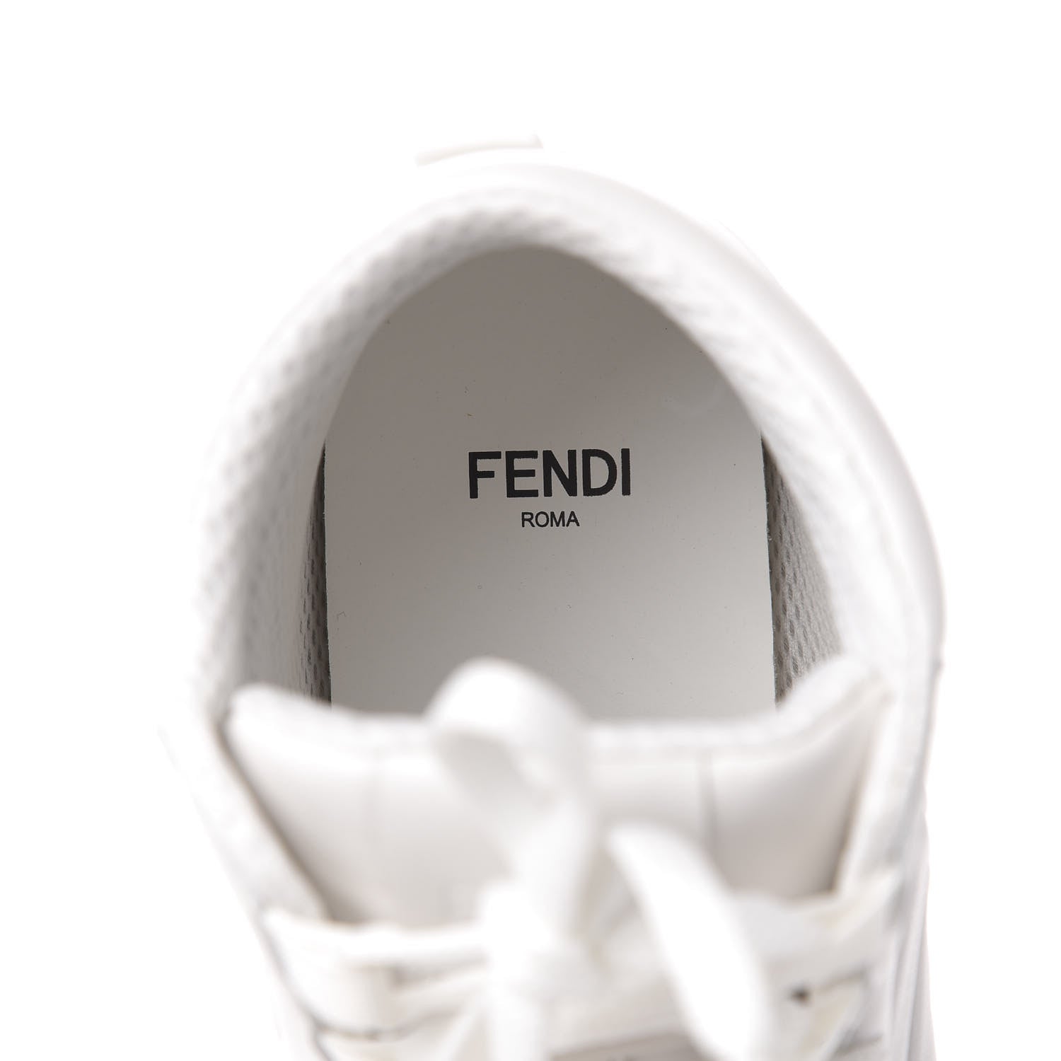 Fendi Nappa Macro FF Embossed Womens High Top Sneakers 36.5 White Ice 7 of 10