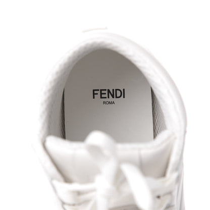 Fendi Nappa Macro FF Embossed Womens High Top Sneakers 36.5 White Ice 7 of 10