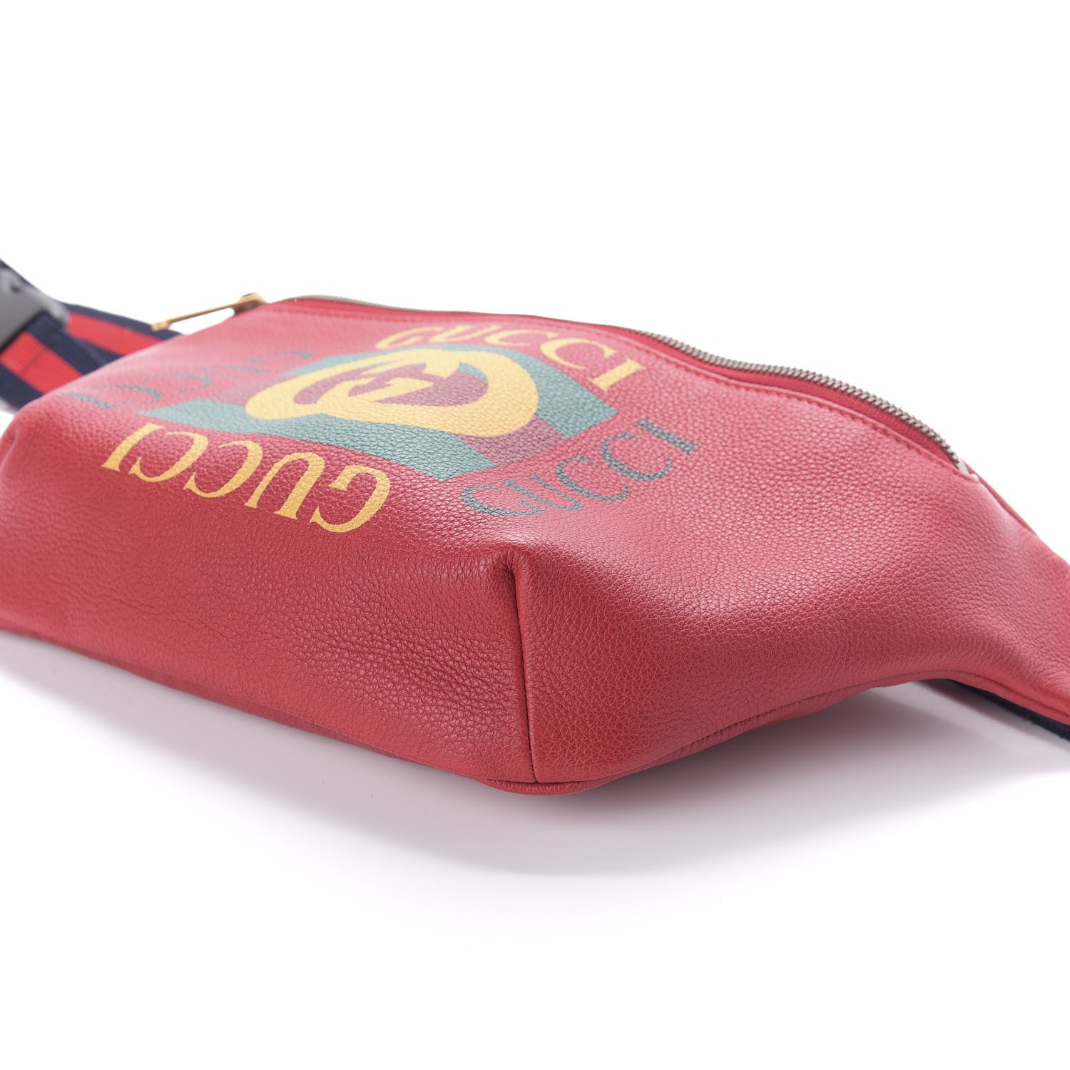 Gucci Grained Calfskin Logo Belt Bag Hibiscus Red 9 of 9