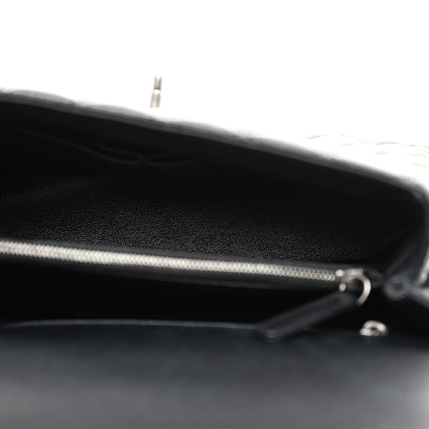 Caviar Lizard Embossed Quilted Small Coco Handle Flap Black