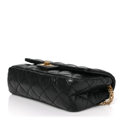 Chanel Aged Calfskin Quilted 2.55 Reissue Chain Waist Bag Black 8 of 8