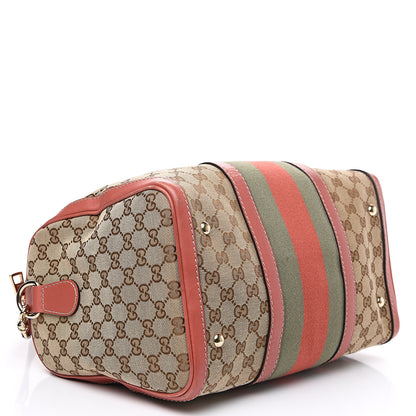 Gucci Monogram Medium Vintage Web Boston Pink 3 of 16