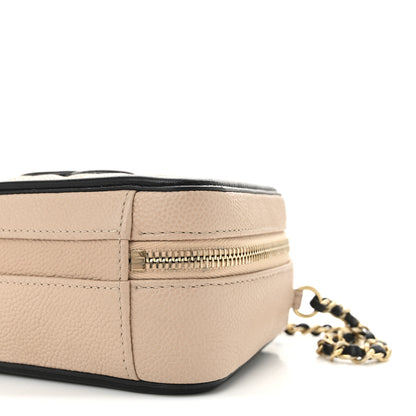 Chanel Caviar Quilted Small CC Filigree Vanity Case Beige Black 10 of 11