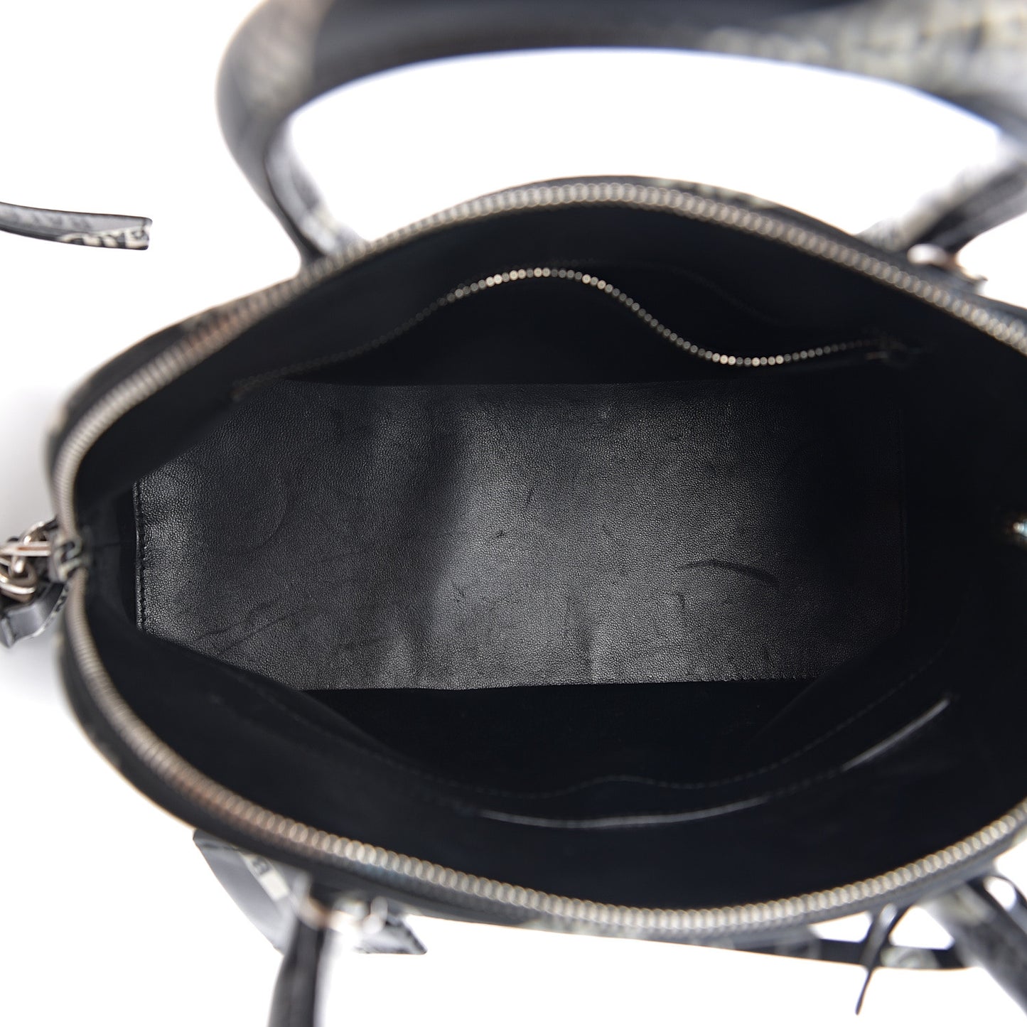 Calfskin Losange Monogram S Ville Top Handle Bag Black Grey