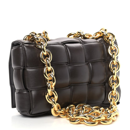 Bottega Veneta Lambskin Maxi Intreccio Padded Chain Cassette Crossbody Bag Black 2 of 7
