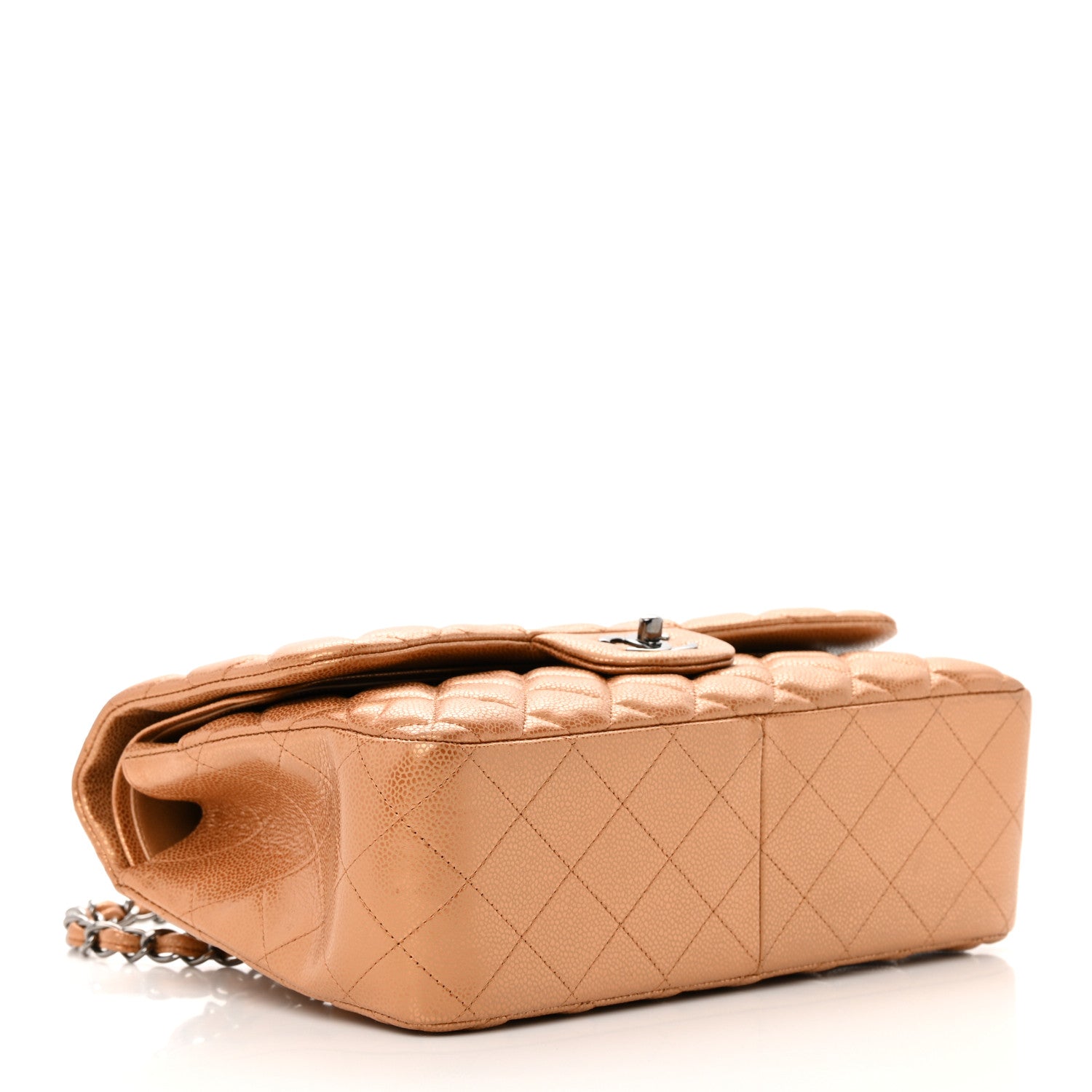 Chanel Metallic Caviar Quilted Jumbo Double Flap Copper 5 of 15