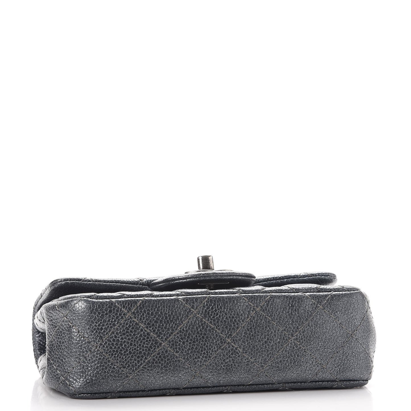 Metallic Caviar Quilted Extra Mini Flap Dark Grey